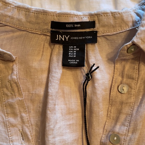 JNY Linen roll sleeve top - Picture 2 of 4